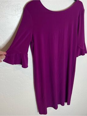 Clara Sun Woo Magenta Ruffle Sleeve Midi Dress with tie back vacation travel